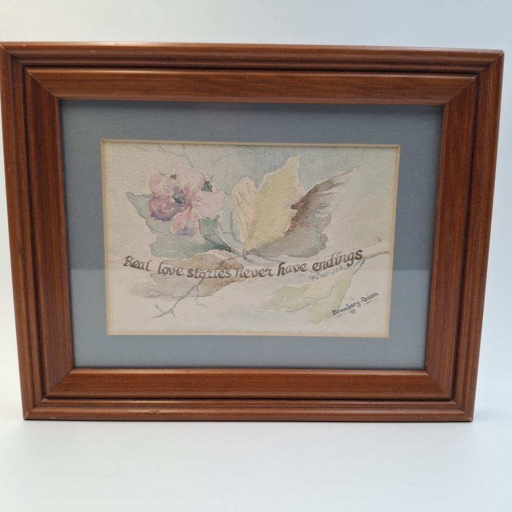 Original Watercolor Painting‎ "Real Love Stories Never Have Endings" Signed 1987